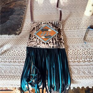 Leopard Print Fringe Crossbody Bag
